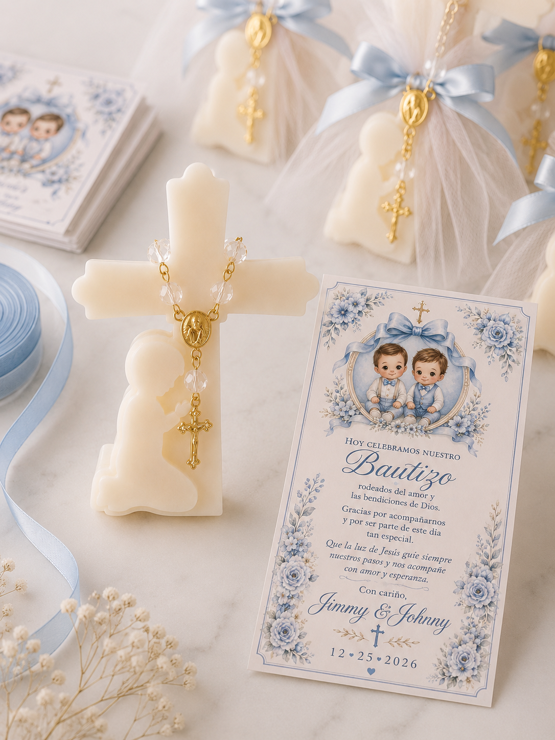Blessed Baptism Cross Favor- Set of 12 - Image 3